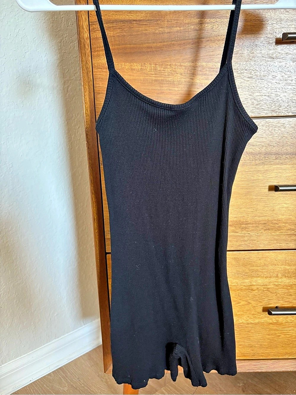 Lulus Super Base Black Ribbed Knit Bodycon Lounge Romper